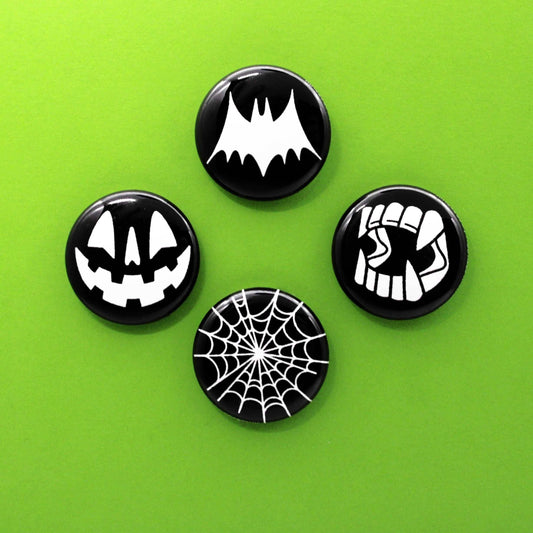 Dumb Junk - Classic Halloween Horror 1" Pin Set Black & White