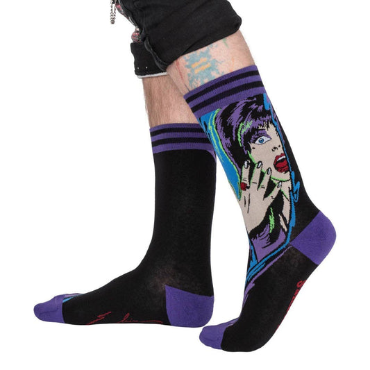 FootClothes LLC - Elvira Unpleasant Dreemz Crew Socks