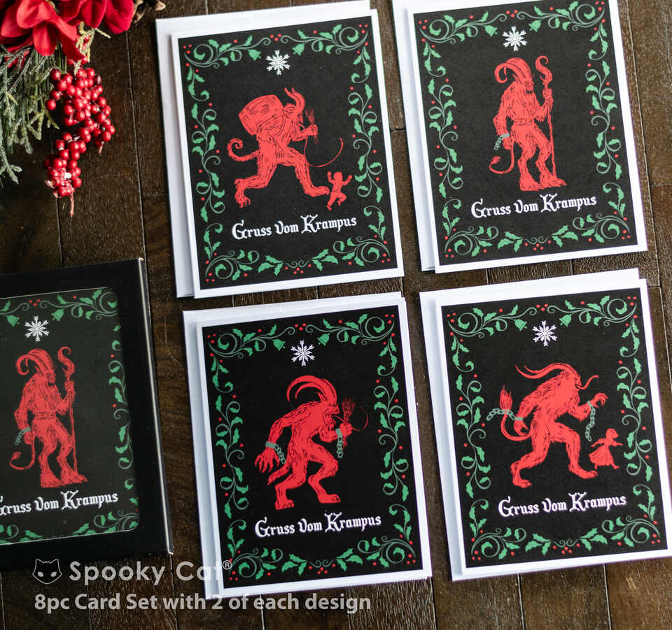 Spooky Cat Press - Vintage Krampus Cards Box Set (8pc)