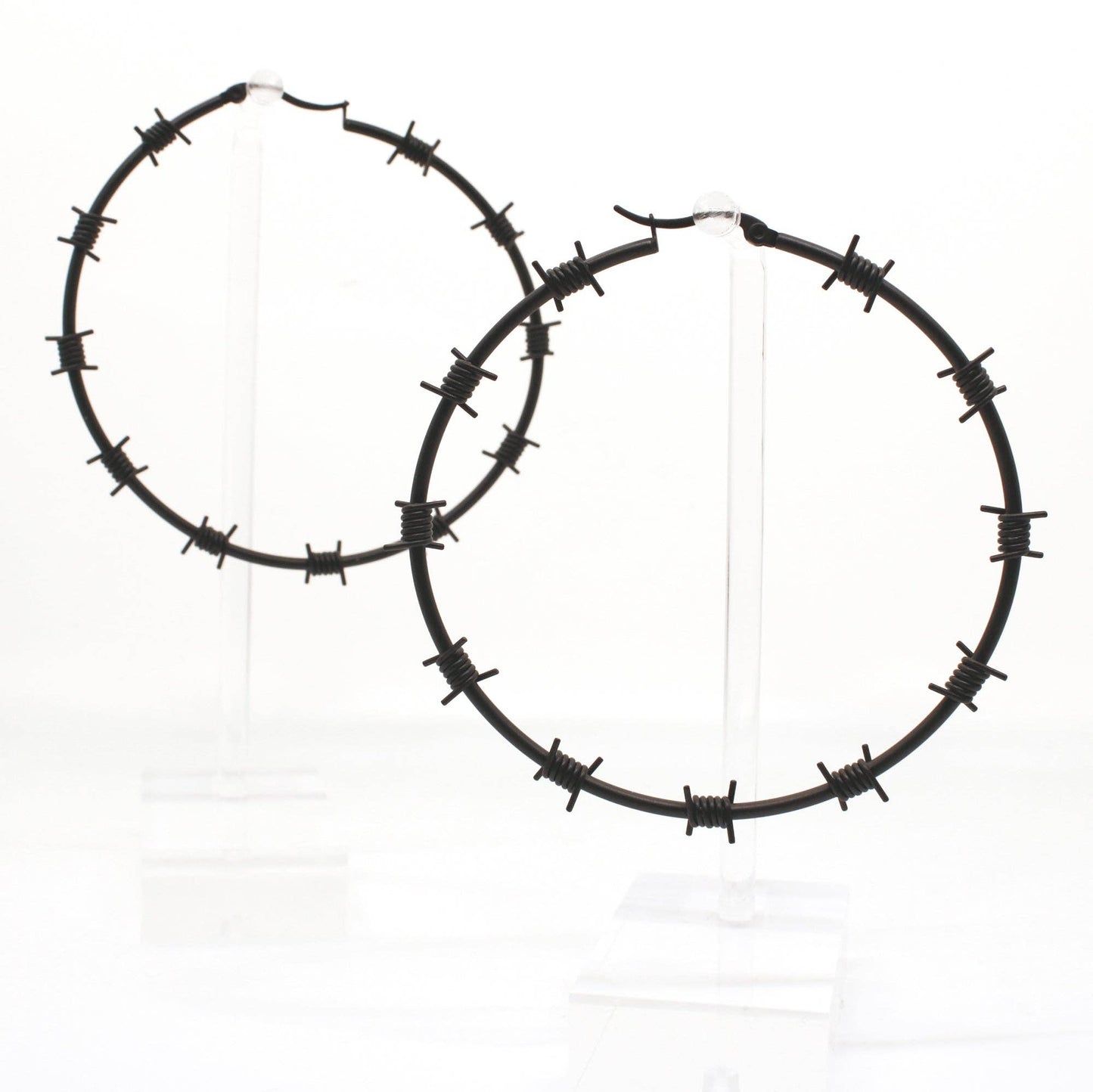 Sourpuss - SOURPUSS BARBED WIRE HOOP EARRINGS BLACK