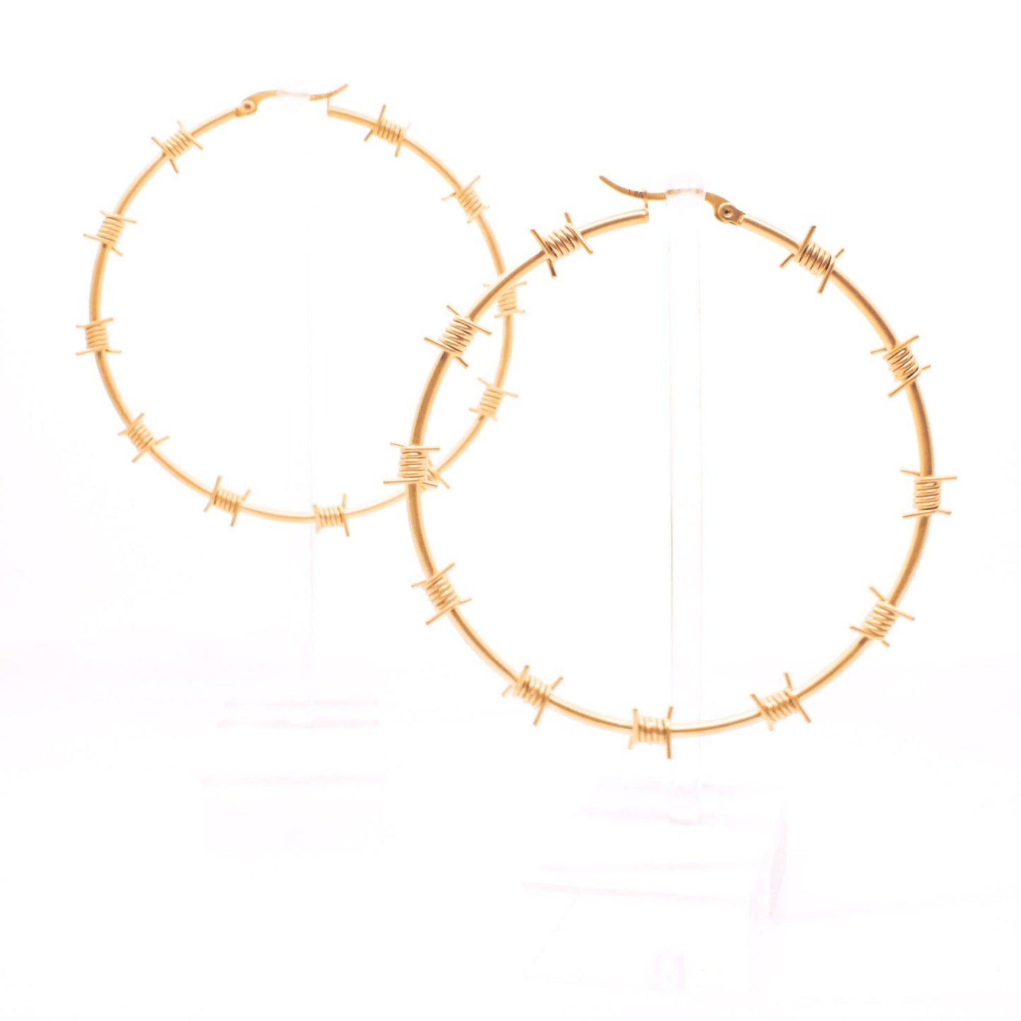 Sourpuss - SOURPUSS BARBED WIRE HOOP EARRINGS GOLD
