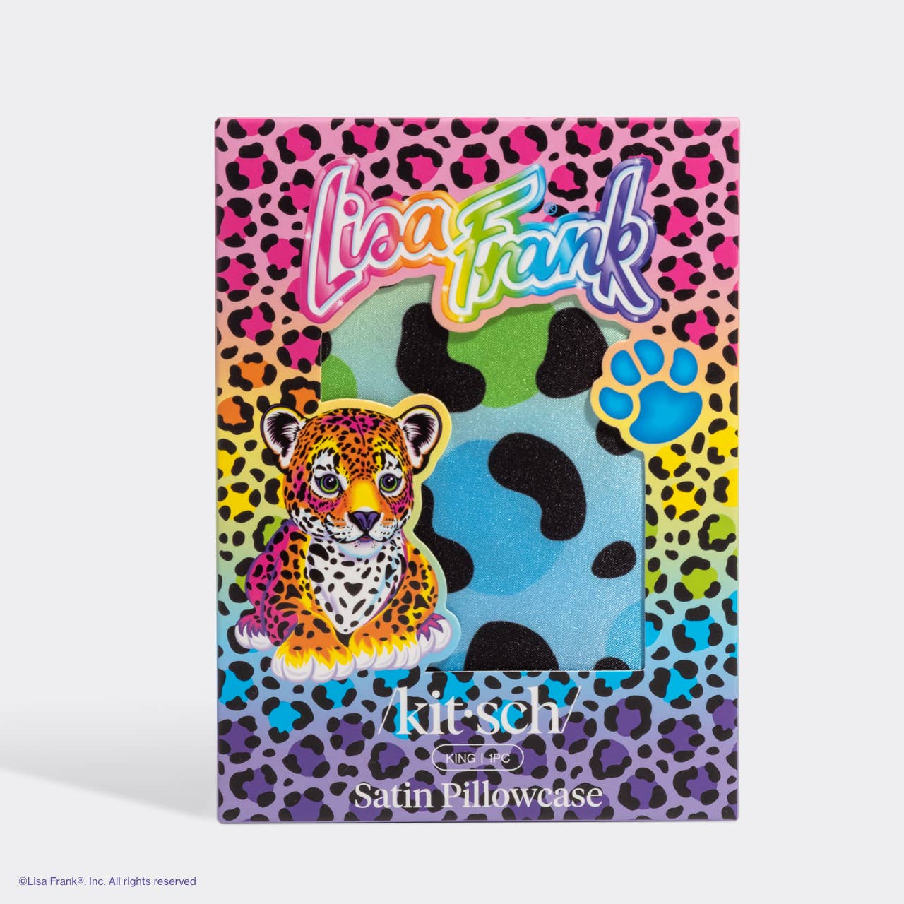 KITSCH - Lisa Frank x Kitsch King Satin Pillowcase - Rainbow Leopard