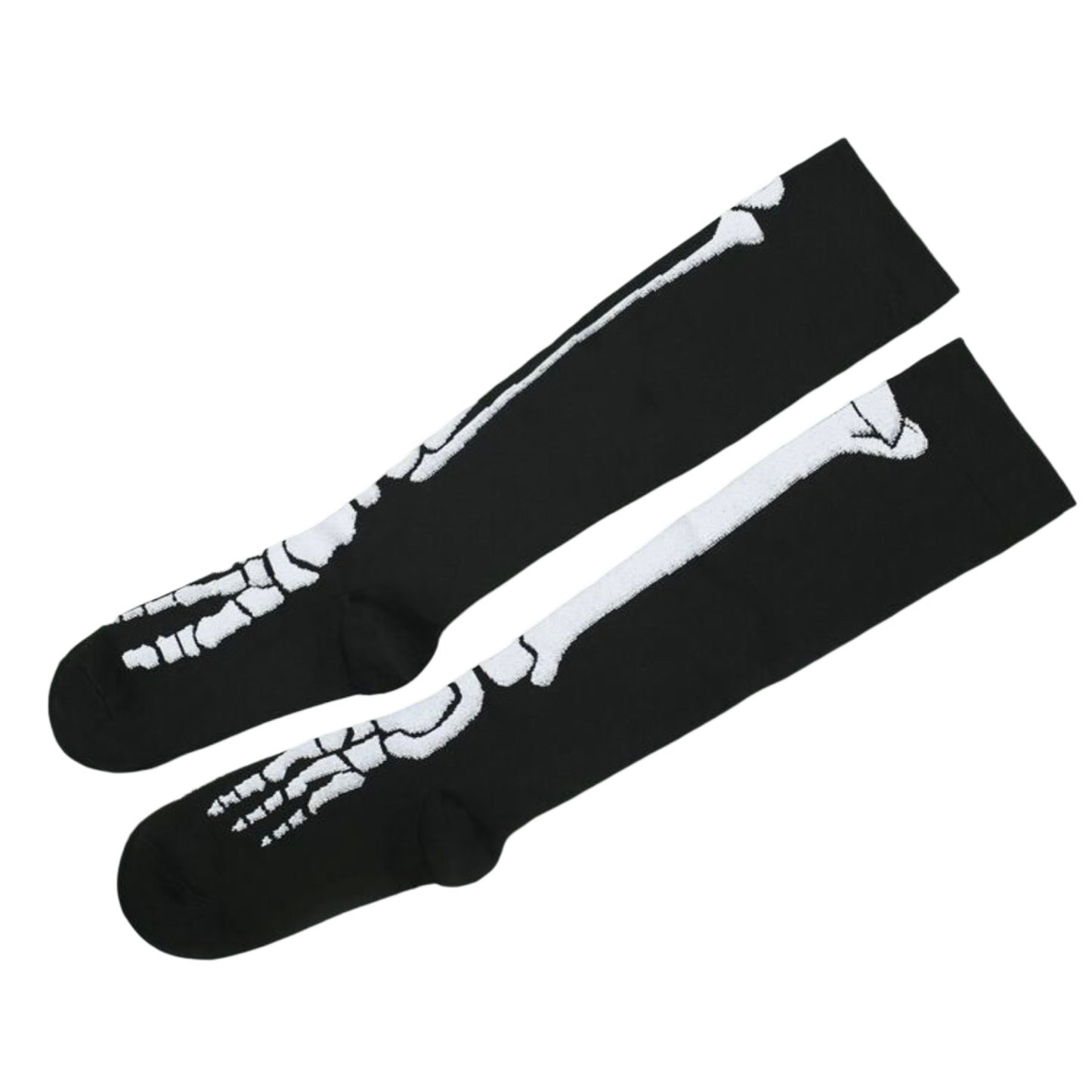 Black Skeleton Knee High Socks