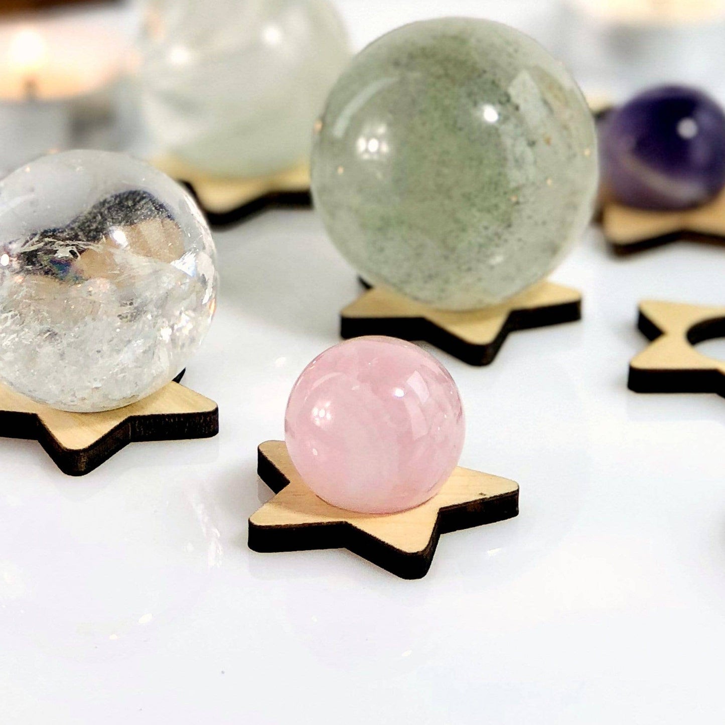 Star Shaped Wooden Sphere Stand