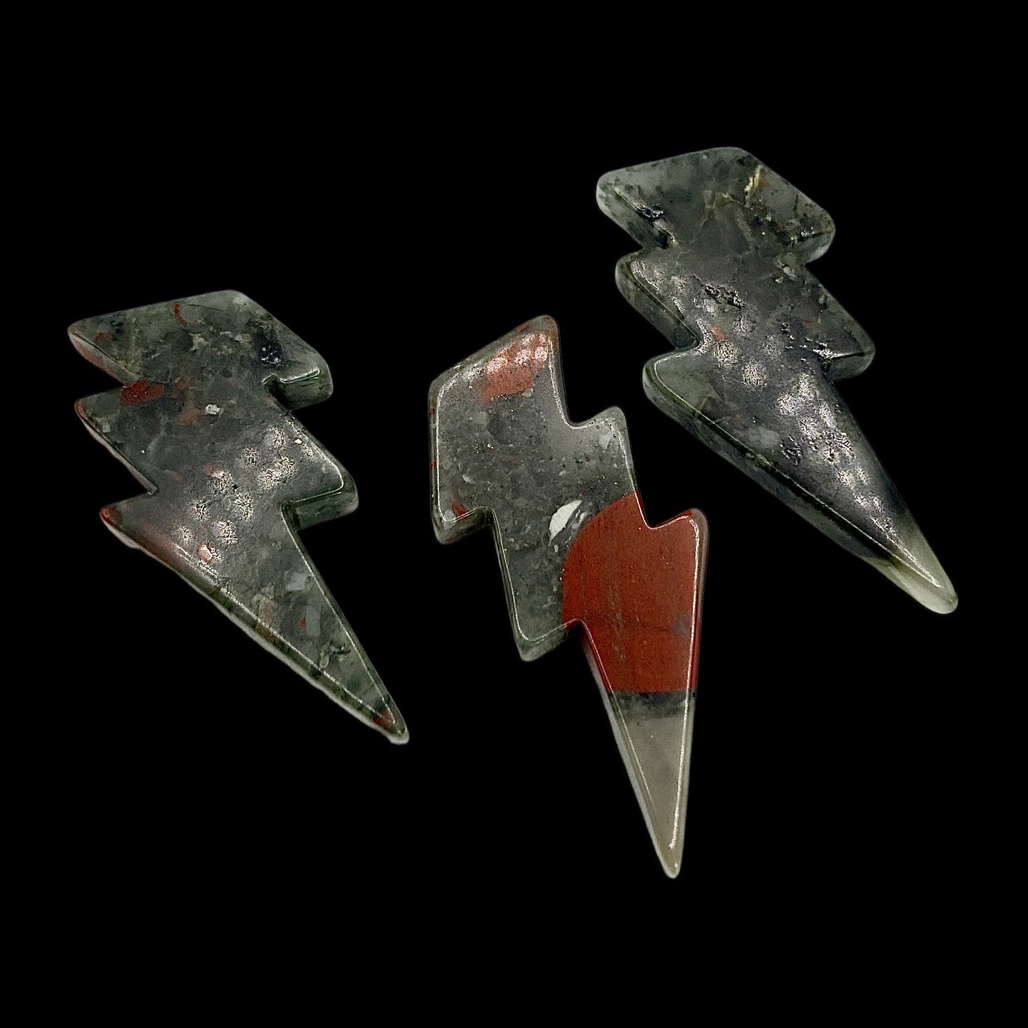 African Bloodstone Lightening Bolts