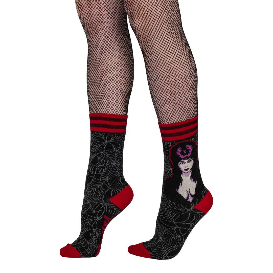 FootClothes LLC - Elvira Mistress of the Dark Crew Socks