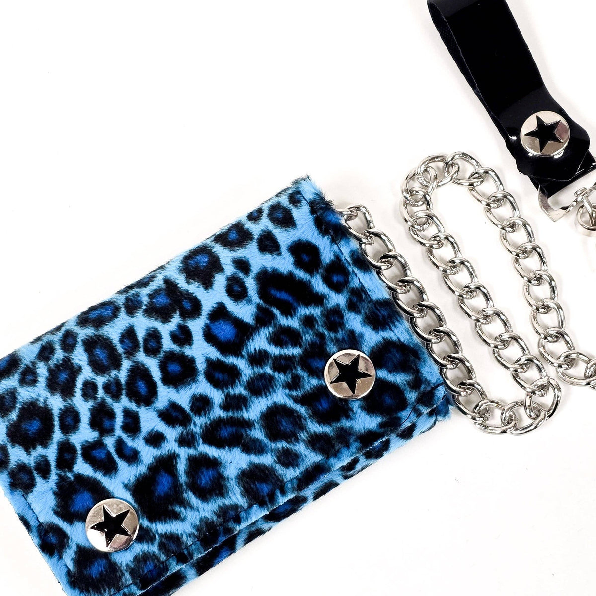 Funk Plus - WF-LEO   HANDMADE FUZZY LEOPARD WALLET GEUINE LEATHER INSIDE - White Leopard