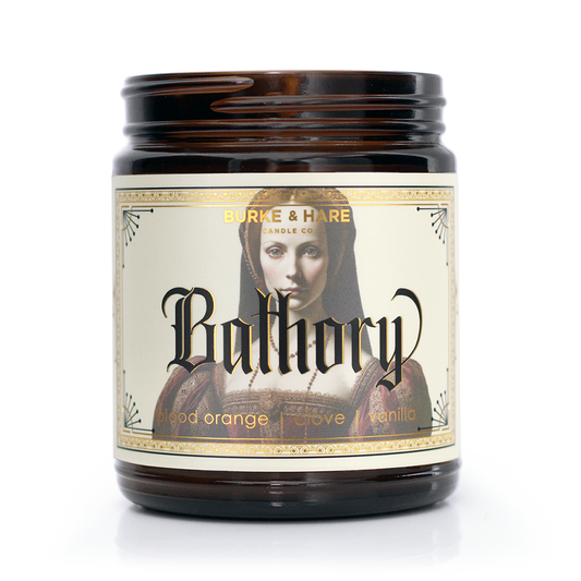Burke & Hare Co - Gothic Candle - Bathory Vampire - Blood Orange - Halloween - 9 oz in a glass jar with lid