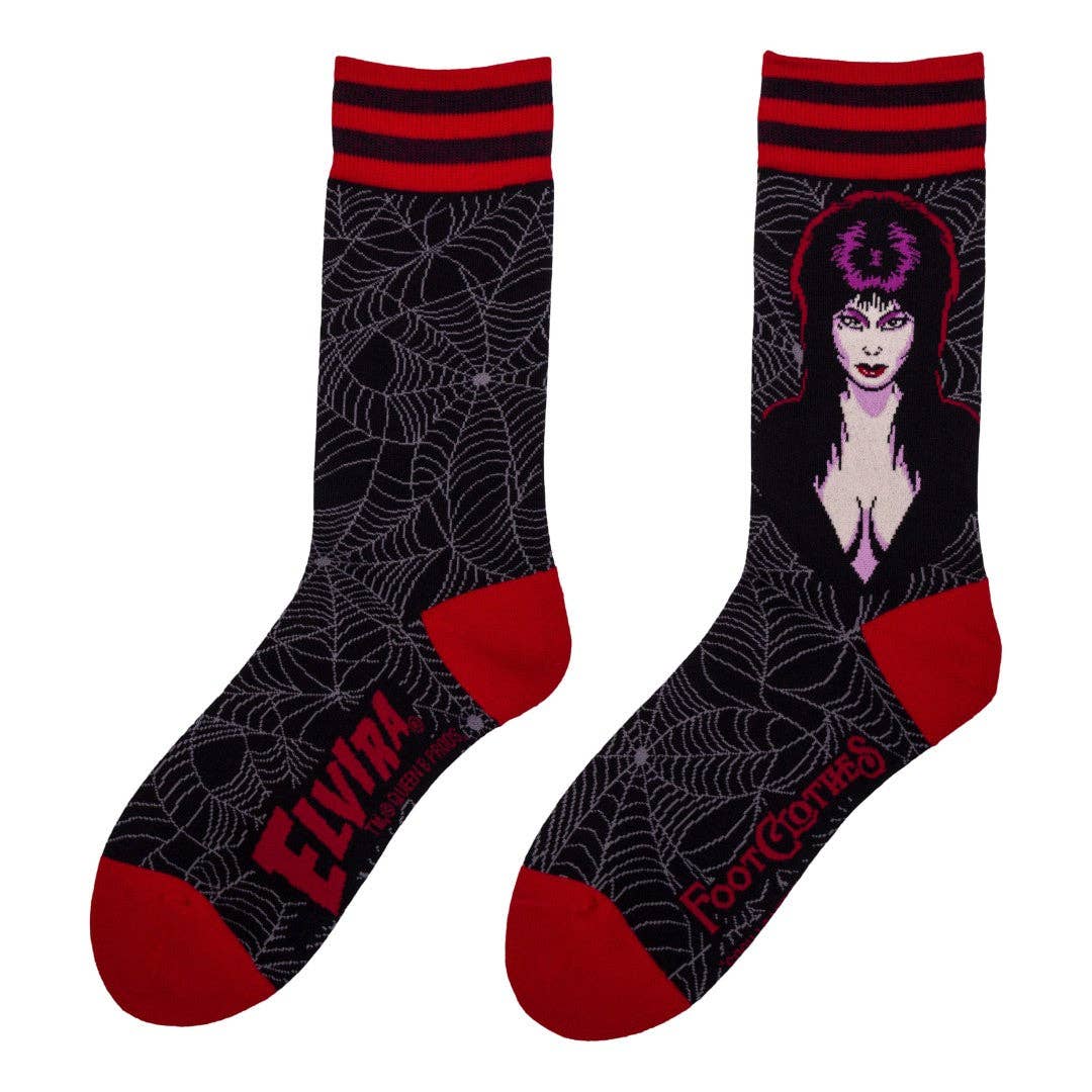 FootClothes LLC - Elvira Mistress of the Dark Crew Socks