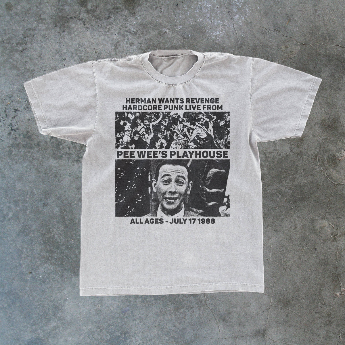 Parallel Vintage - Playhouse' Pee Wee Promo Black T-Shirt - White / M