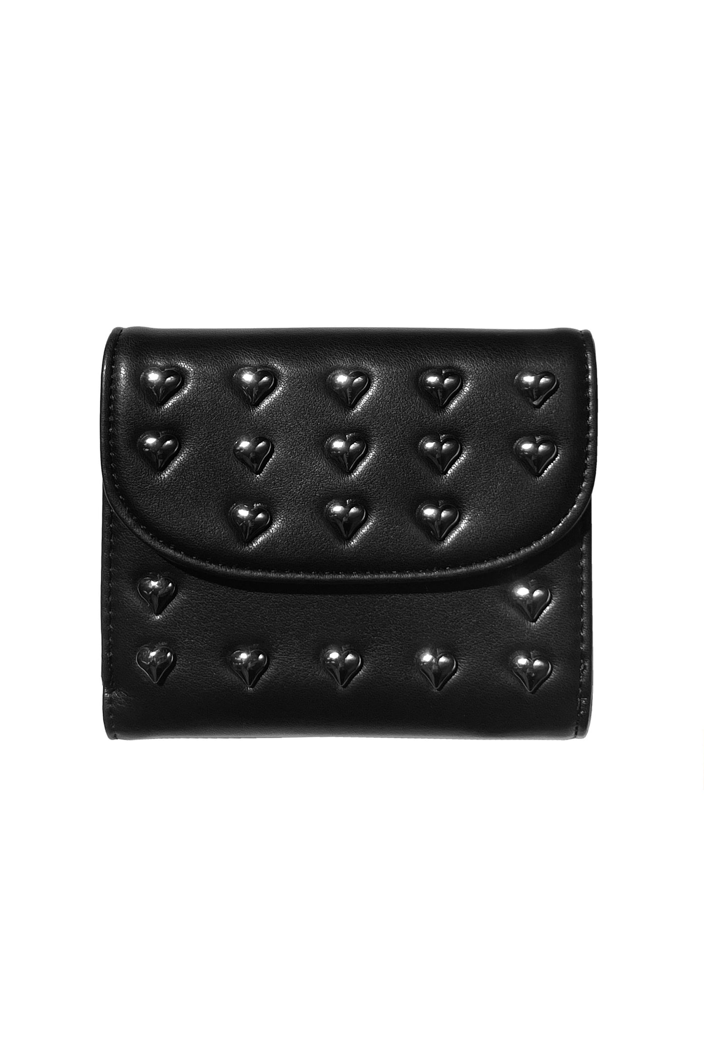 Heart Studded Wallet - Foxblood