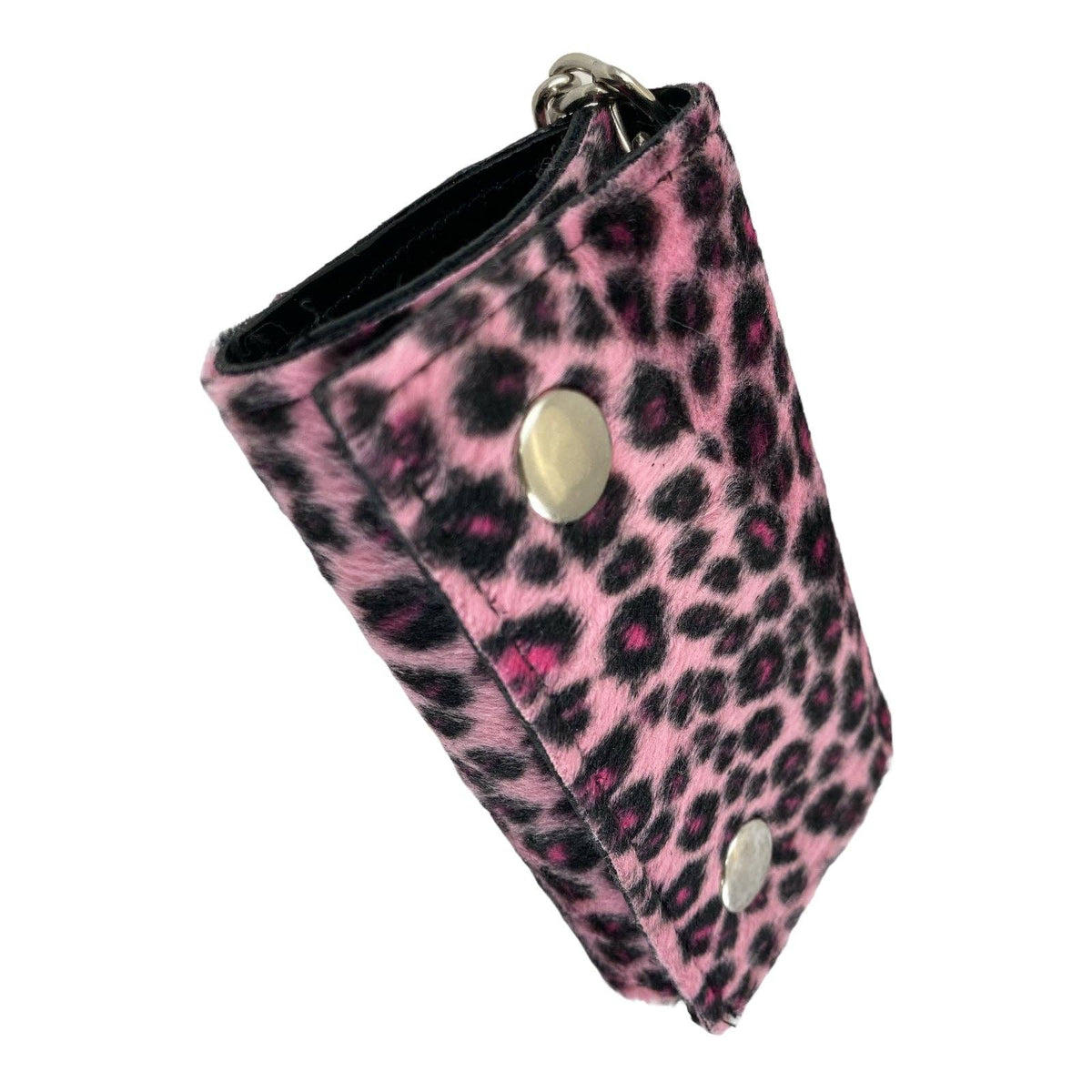 Funk Plus - WF-LEO   HANDMADE FUZZY LEOPARD WALLET GEUINE LEATHER INSIDE - White Leopard