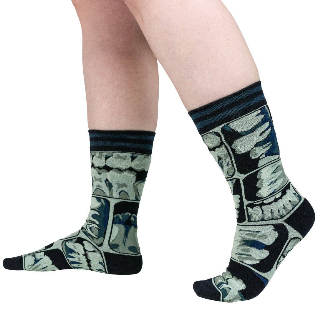 FootClothes LLC - Too Cool for Flossing Teeth X-Ray Crew Socks