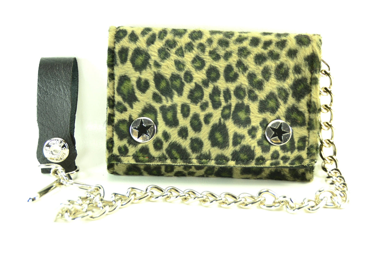 Funk Plus - WF-LEO   HANDMADE FUZZY LEOPARD WALLET GEUINE LEATHER INSIDE - Zebra