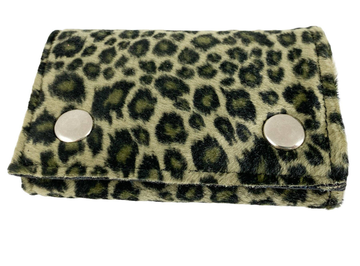 Funk Plus - WF-LEO   HANDMADE FUZZY LEOPARD WALLET GEUINE LEATHER INSIDE - White Leopard