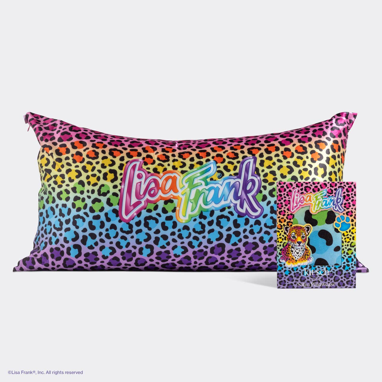 KITSCH - Lisa Frank x Kitsch King Satin Pillowcase - Rainbow Leopard