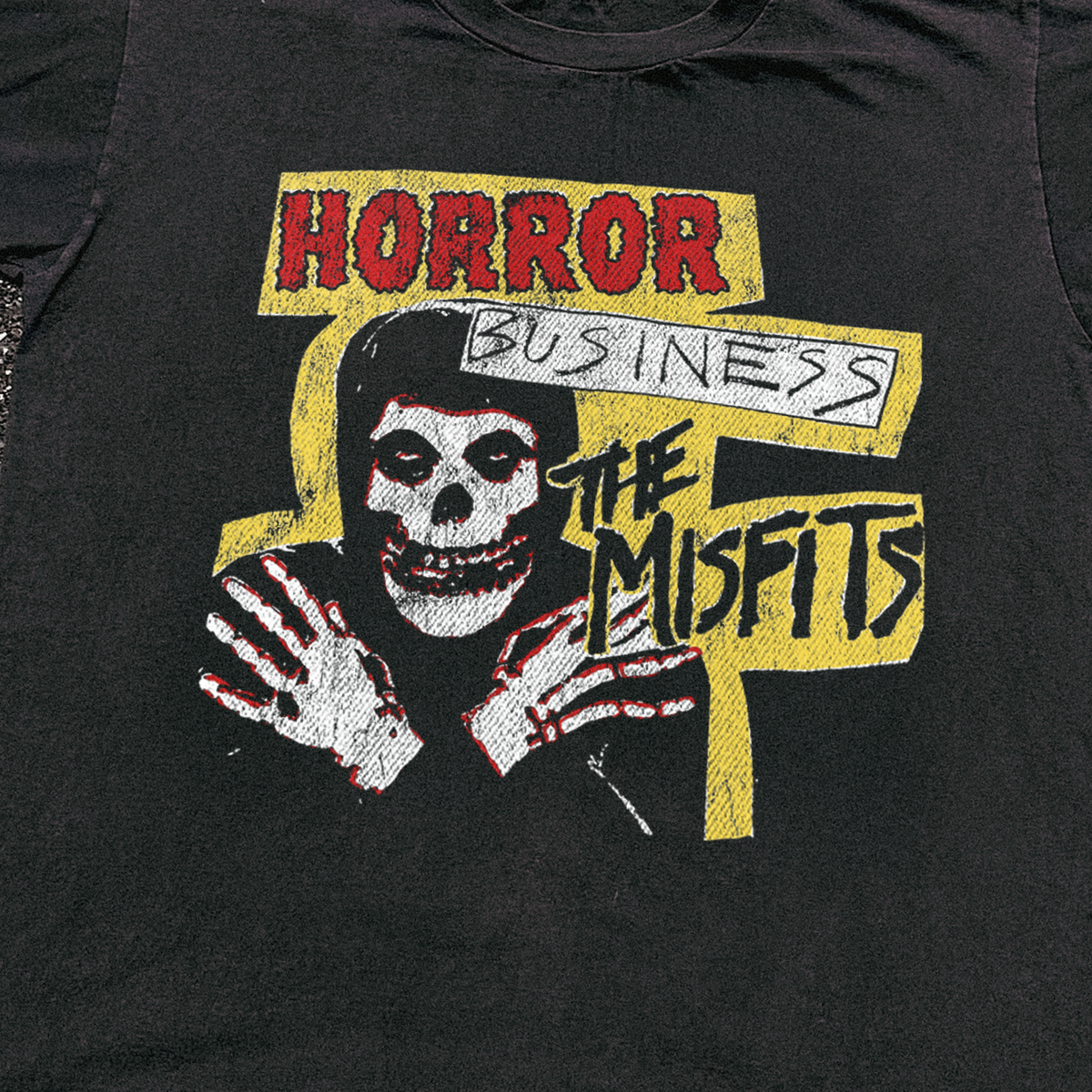 Parallel Vintage - Misfits 'Horror Business' Black Vintage Washed Tee - Black / M