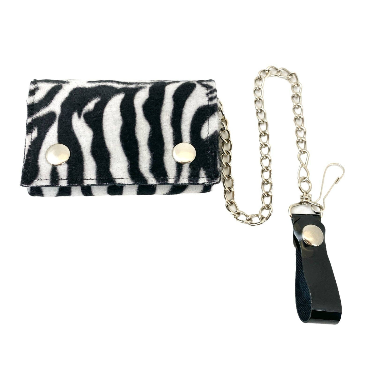Funk Plus - WF-LEO   HANDMADE FUZZY LEOPARD WALLET GEUINE LEATHER INSIDE - Blue Leopard