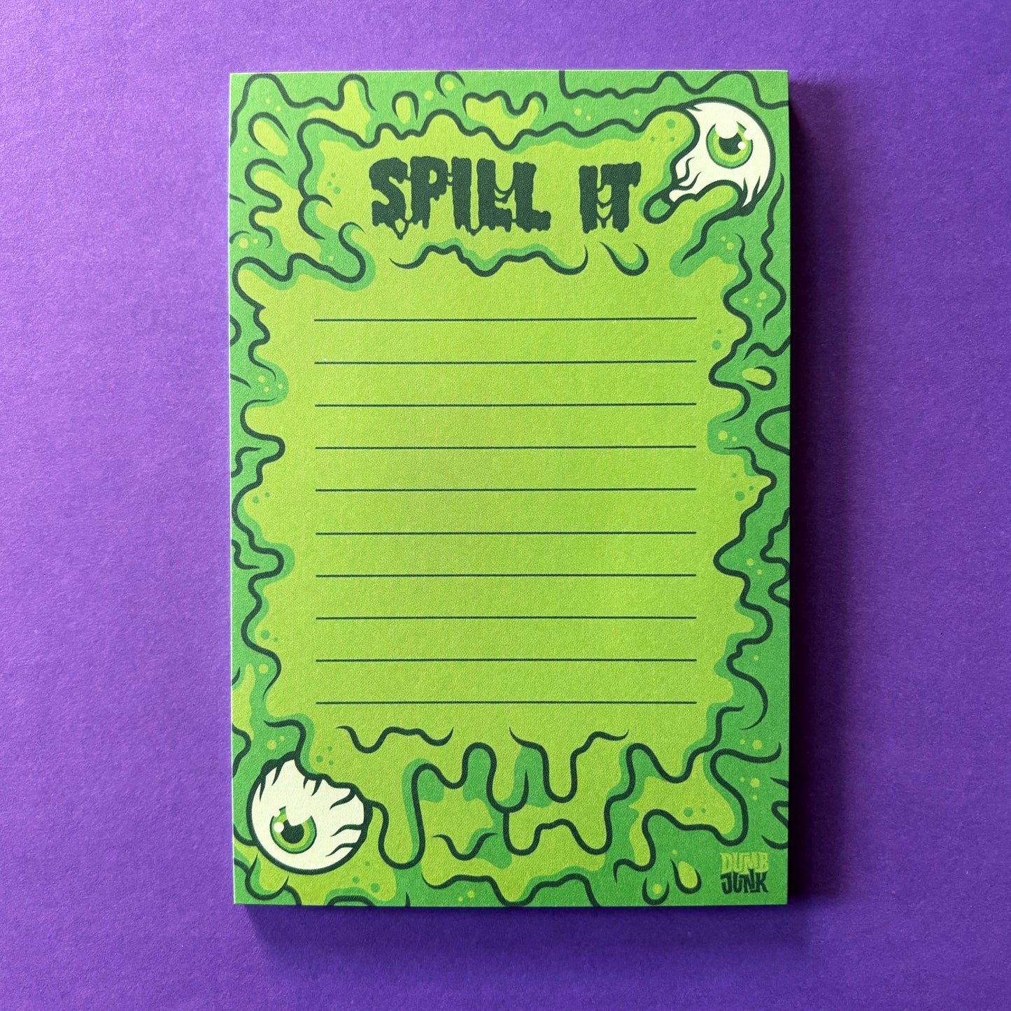 Dumb Junk - Monster Notepad (4x6") | Horror Art Creepy Spooky Stationery