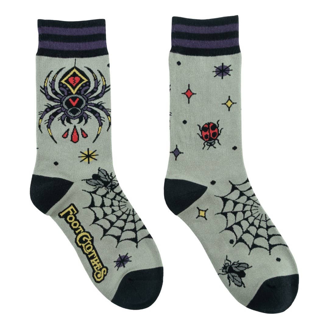FootClothes LLC - Widow's Web Crew Socks