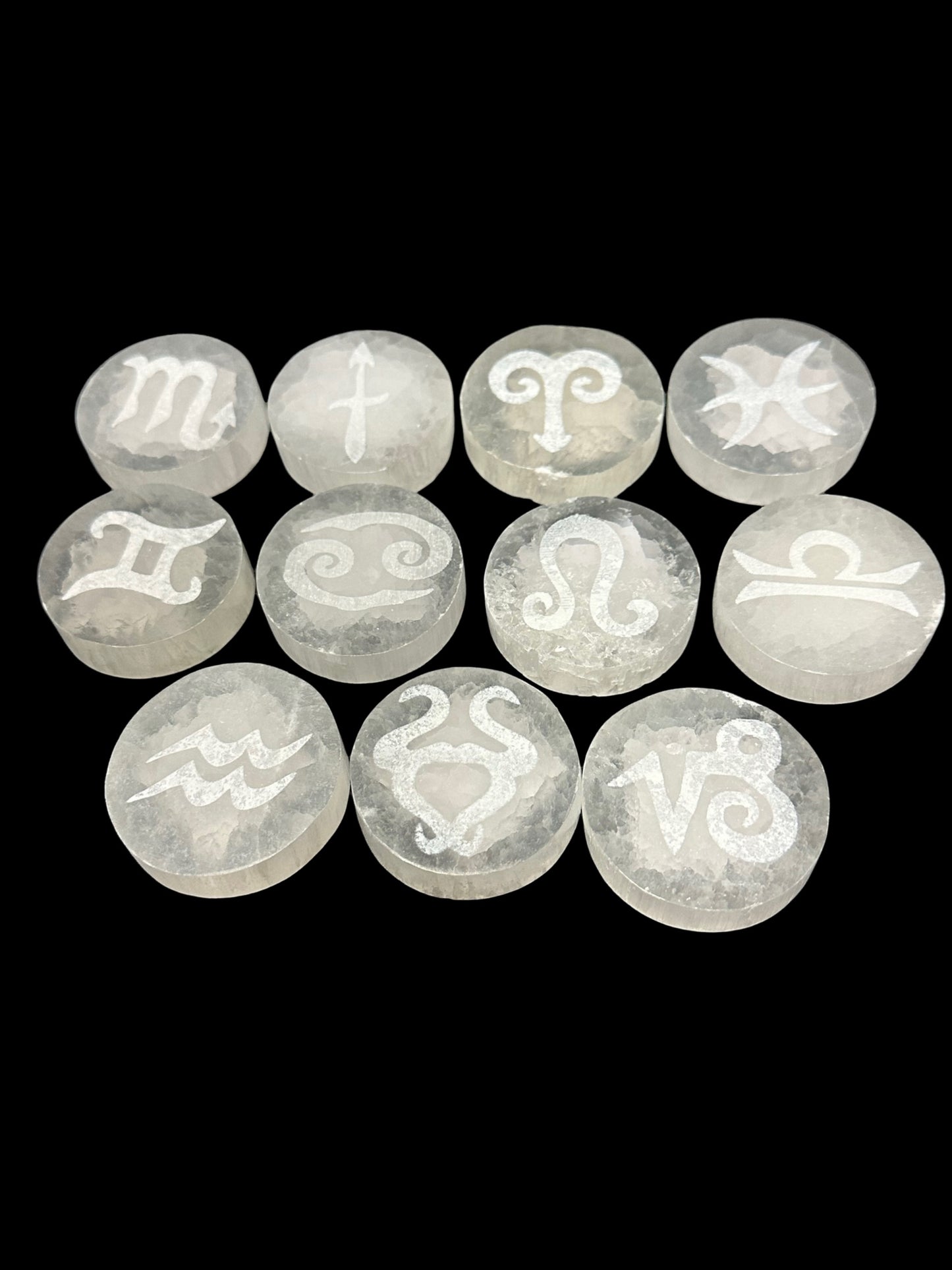 Zodiac Selenite Disc