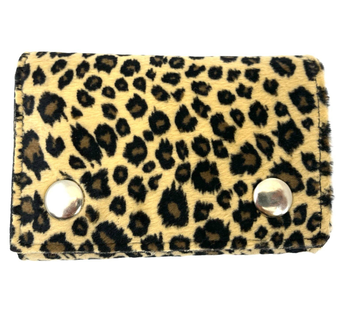 Funk Plus - WF-LEO   HANDMADE FUZZY LEOPARD WALLET GEUINE LEATHER INSIDE - Blue Leopard