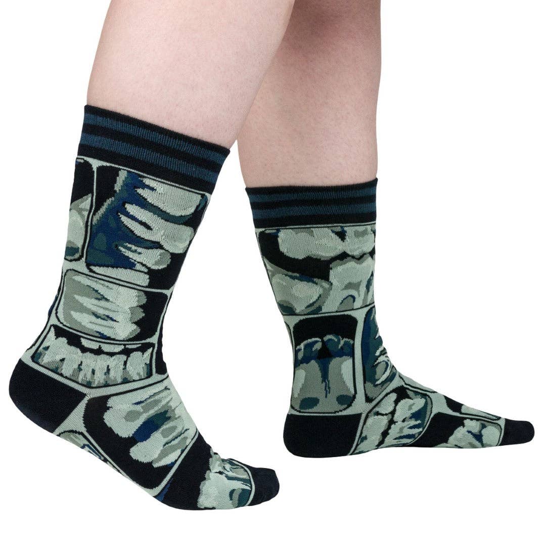 FootClothes LLC - Too Cool for Flossing Teeth X-Ray Crew Socks