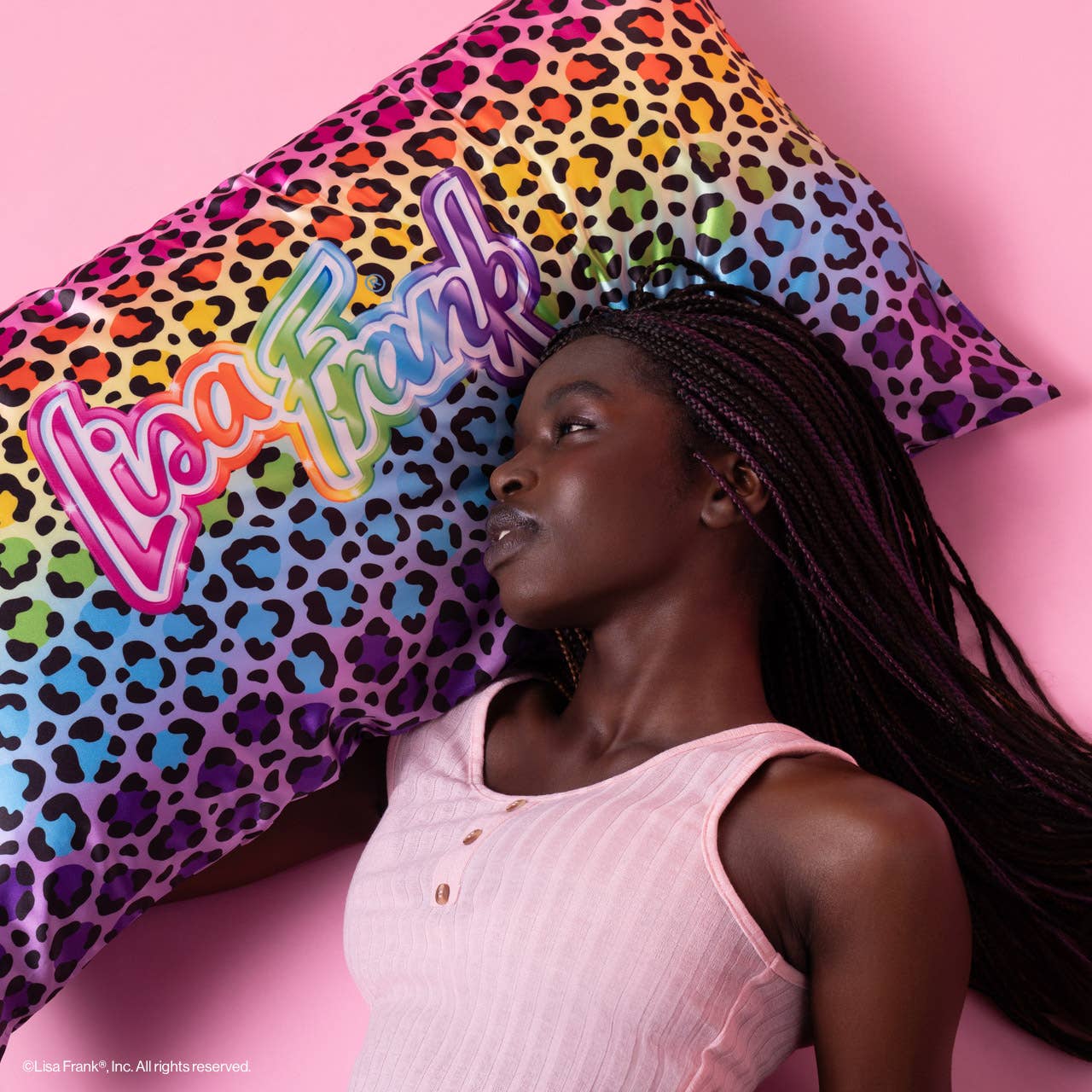 KITSCH - Lisa Frank x Kitsch Standard Satin Pillowcase - Rainbow Leopard
