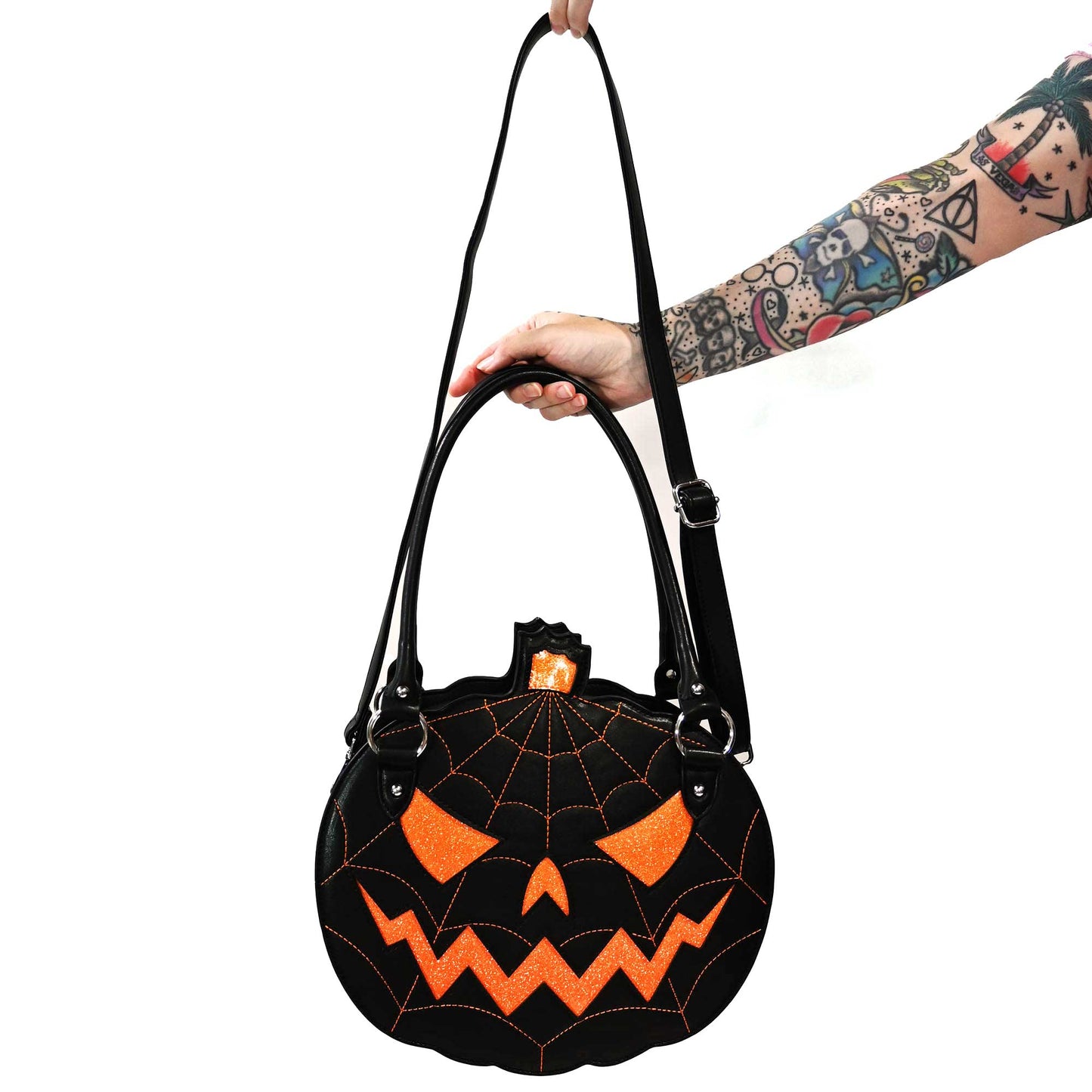 Sourpuss - SOURPUSS GLITTER PUMPKIN PURSE BLACK/ORANGE - Default