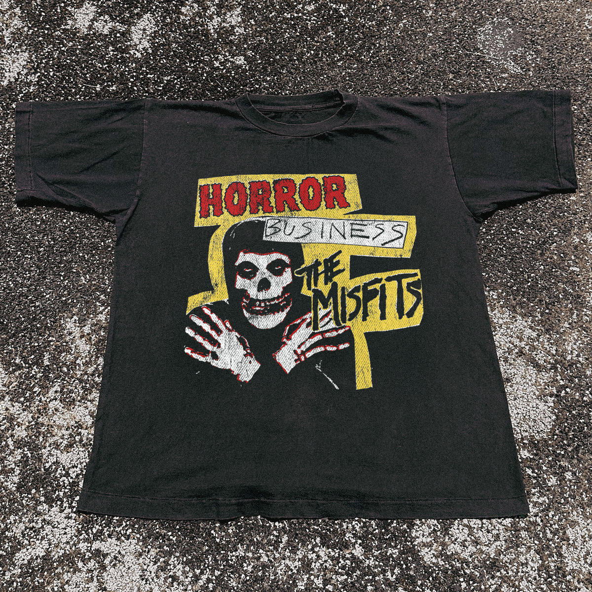 Parallel Vintage - Misfits 'Horror Business' Black Vintage Washed Tee - Black / M