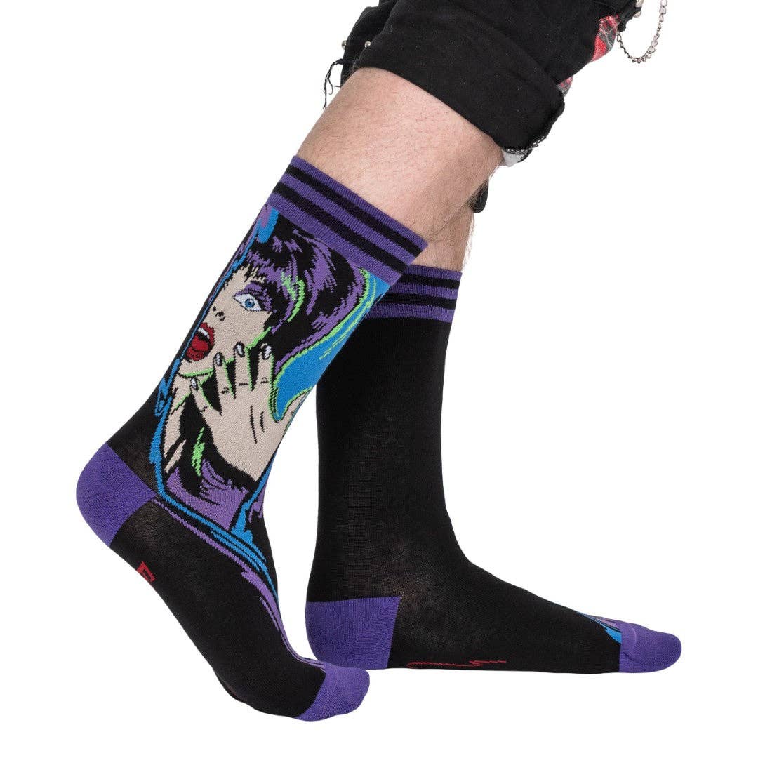 FootClothes LLC - Elvira Unpleasant Dreemz Crew Socks
