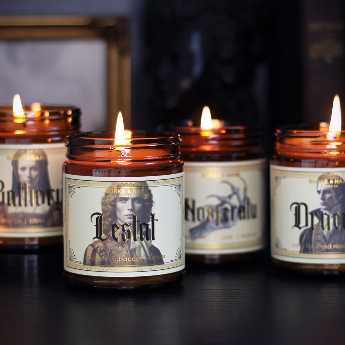 Burke & Hare Co - Gothic Candle - Bathory Vampire - Blood Orange - Halloween - 9 oz in a glass jar with lid