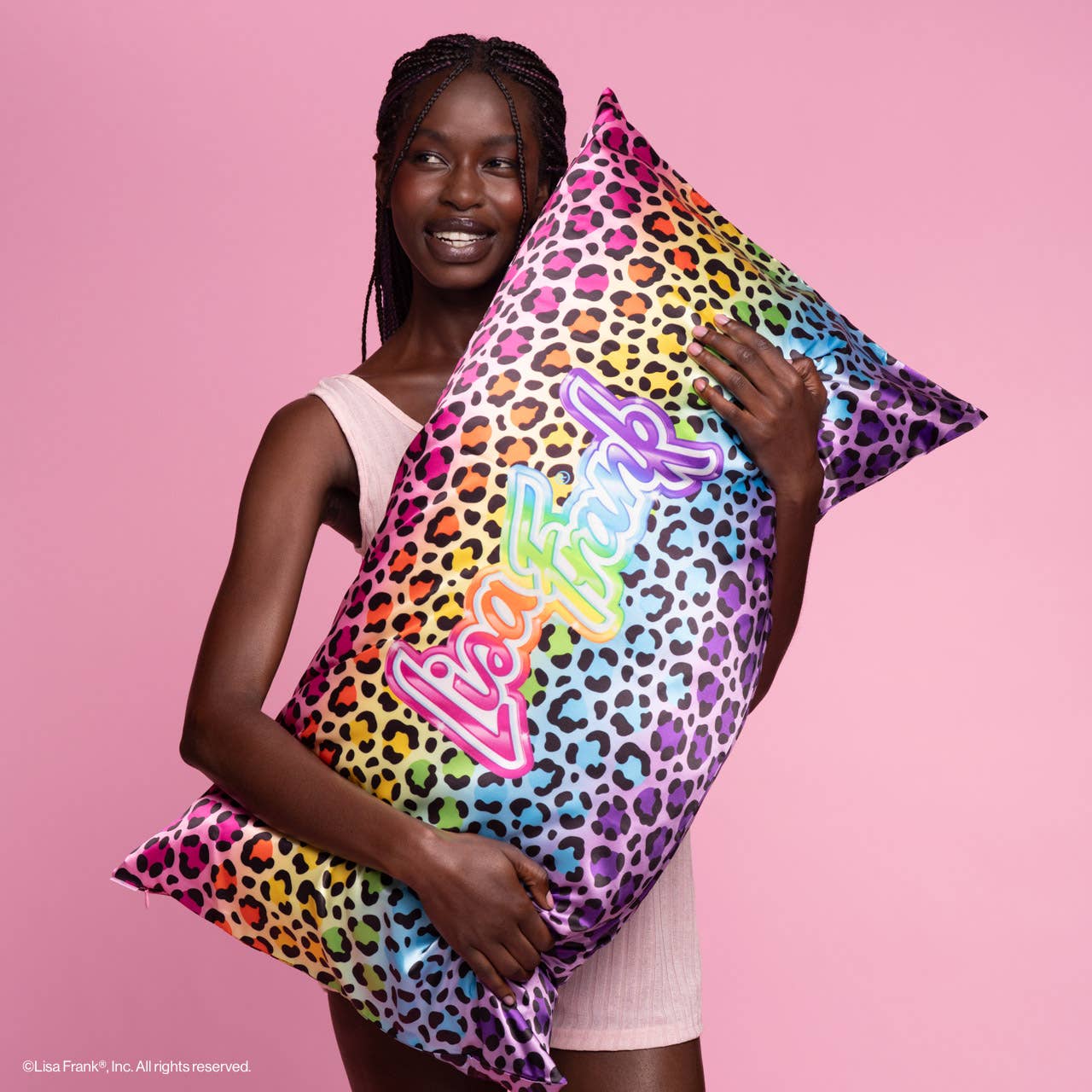KITSCH - Lisa Frank x Kitsch King Satin Pillowcase - Rainbow Leopard