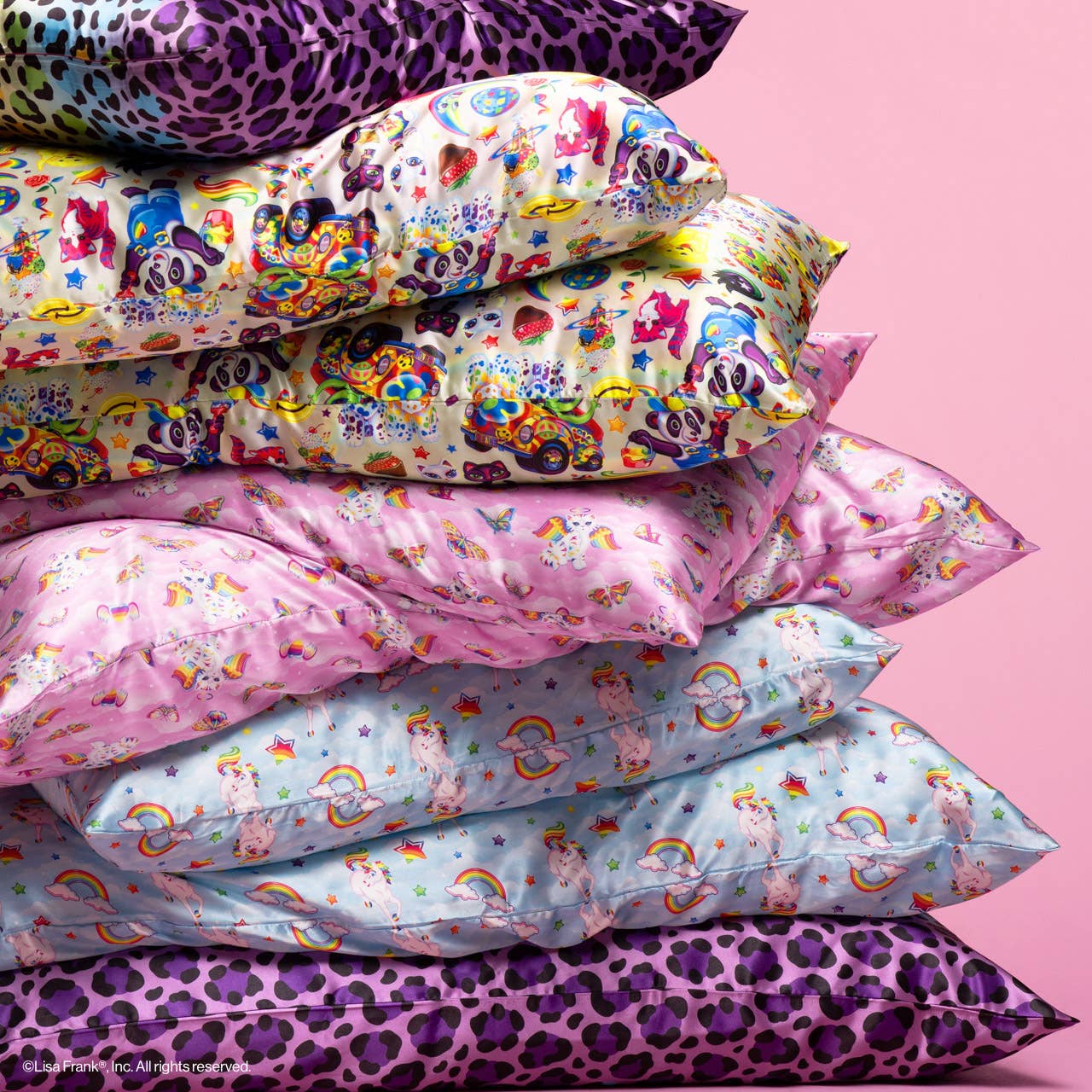 KITSCH - Lisa Frank x Kitsch Standard Satin Pillowcase - Rainbow Leopard