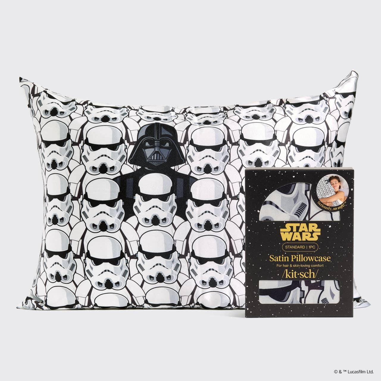 KITSCH - Star Wars™ & Kitsch Satin Pillowcase in Darth Vader & Stormtroopers