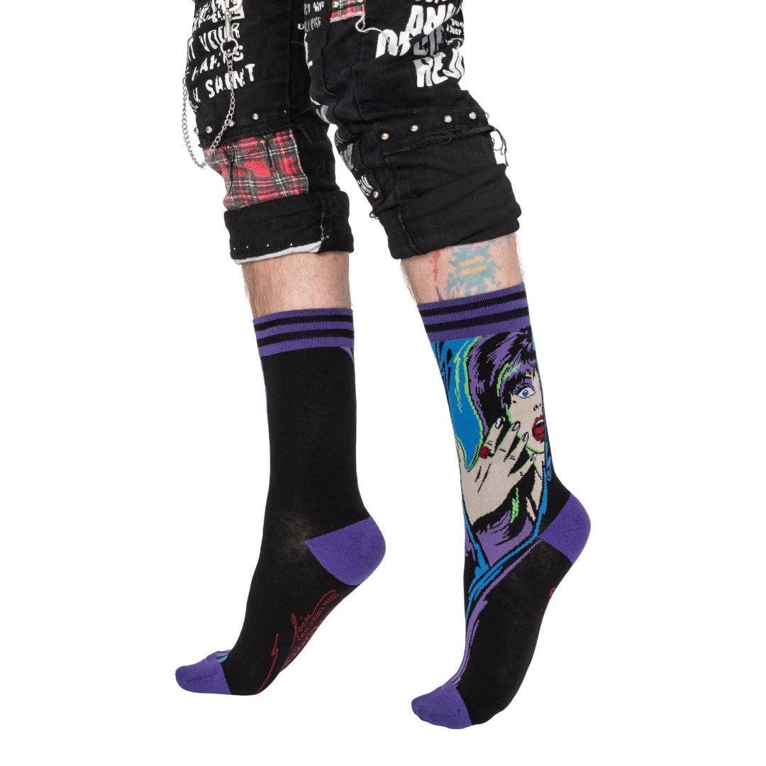 FootClothes LLC - Elvira Unpleasant Dreemz Crew Socks