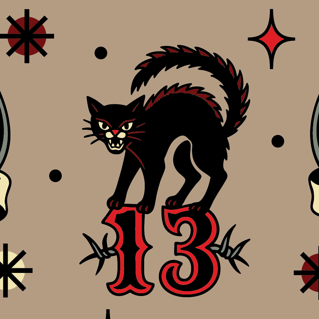 FootClothes LLC - Superstitious Ink Crew Socks