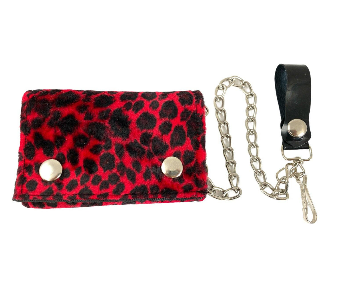 Funk Plus - WF-LEO   HANDMADE FUZZY LEOPARD WALLET GEUINE LEATHER INSIDE - Zebra