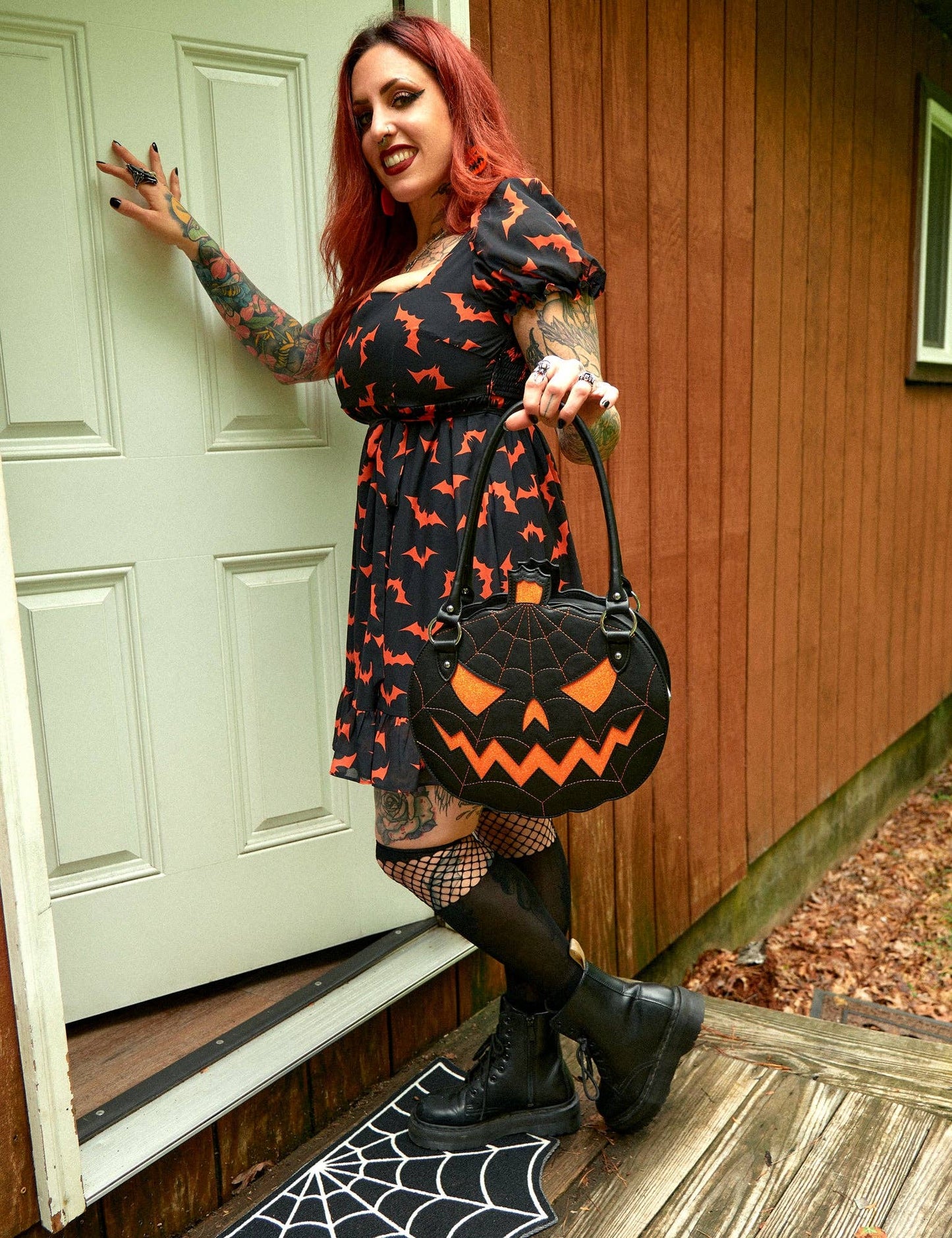 Sourpuss - SOURPUSS GLITTER PUMPKIN PURSE BLACK/ORANGE - Default