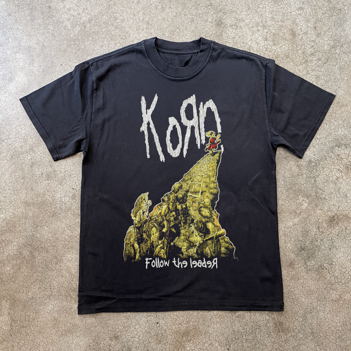 Parallel Vintage - 98 Korn Follow The Leader Promo Black T-Shirt - Black