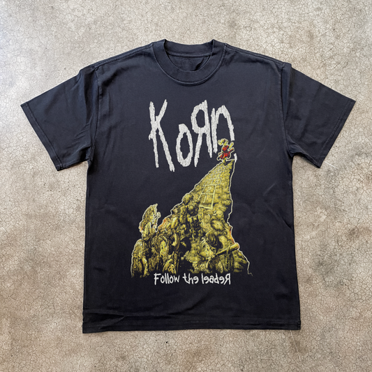 Parallel Vintage - 98 Korn Follow The Leader Promo Black T-Shirt - Black