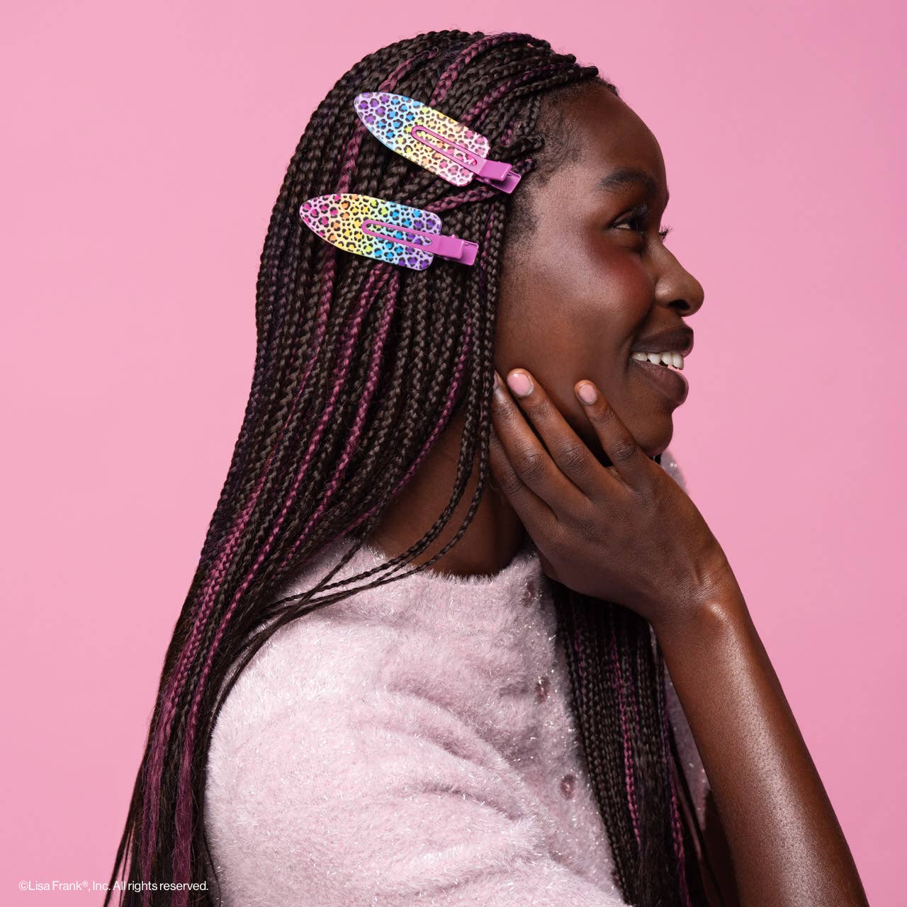 KITSCH - Lisa Frank x Kitsch XL Creaseless Clips in Rainbow Leopard