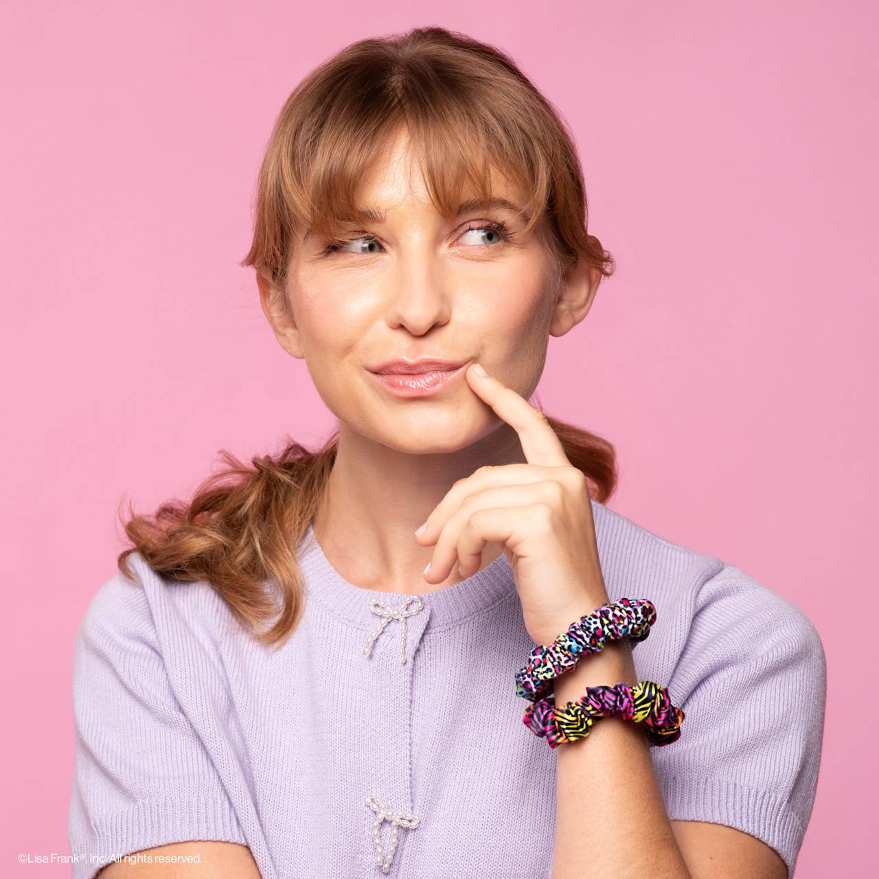 KITSCH - Lisa Frank x Kitsch Ruched Satin Scrunchies in Rainbow Leopard