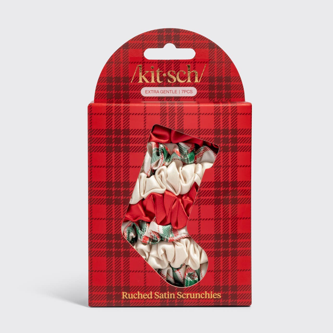 KITSCH - Holiday Ruched Satin Scrunchies 7pc Set