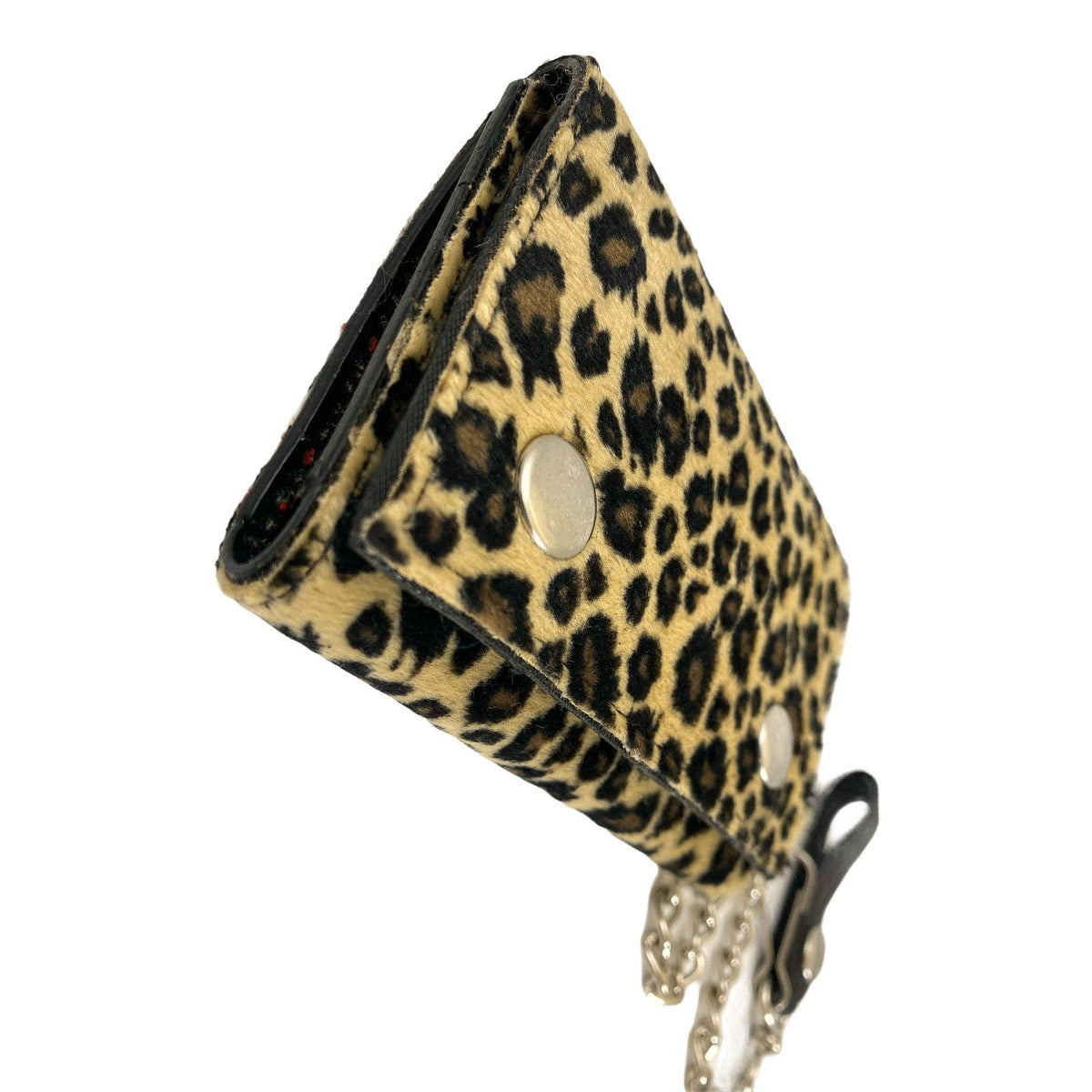 Funk Plus - WF-LEO   HANDMADE FUZZY LEOPARD WALLET GEUINE LEATHER INSIDE - Blue Leopard
