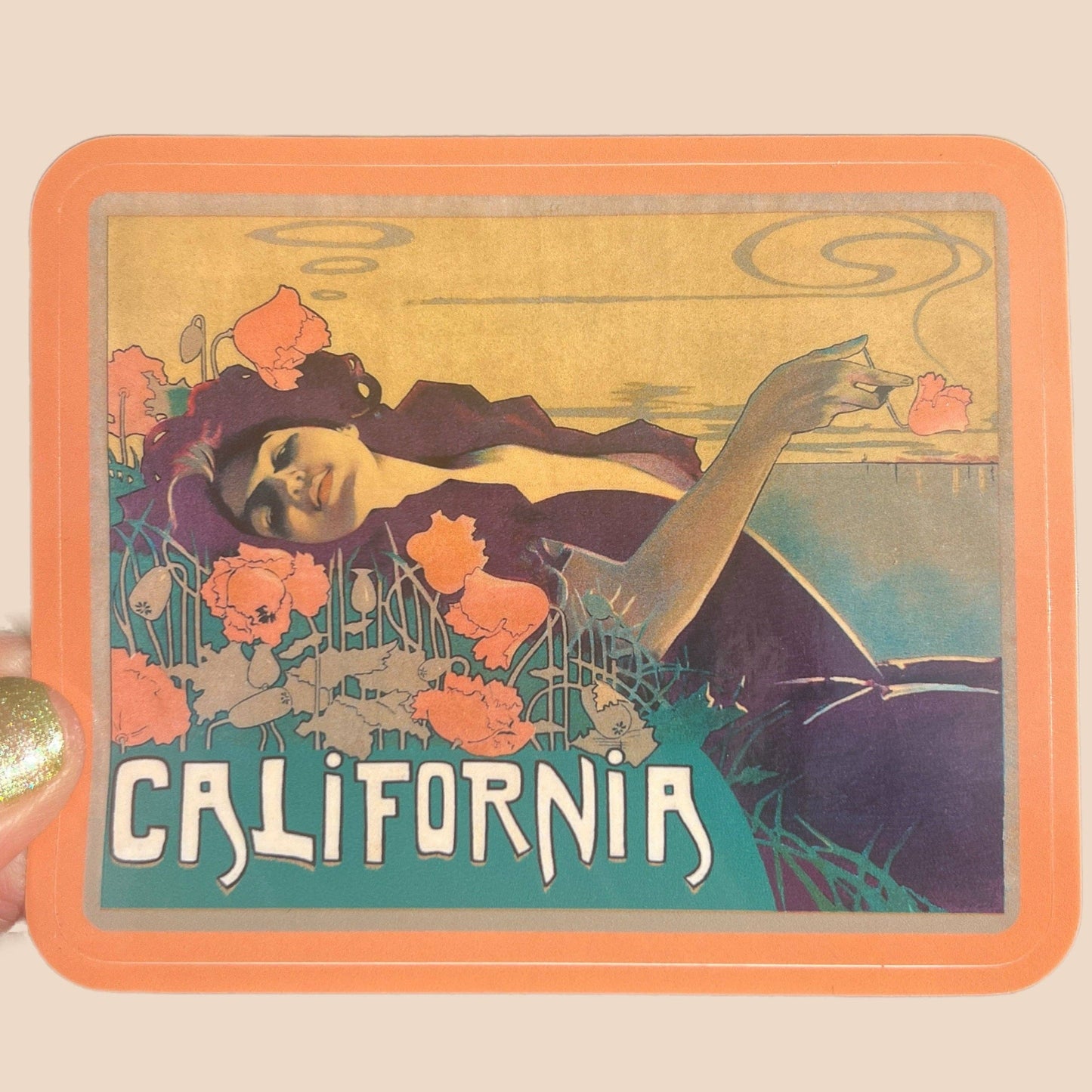 Astral Weekend - California Poppy Queen STICKER 3 Inch