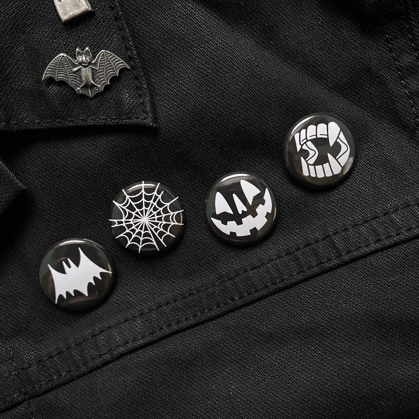 Dumb Junk - Classic Halloween Horror 1" Pin Set Black & White