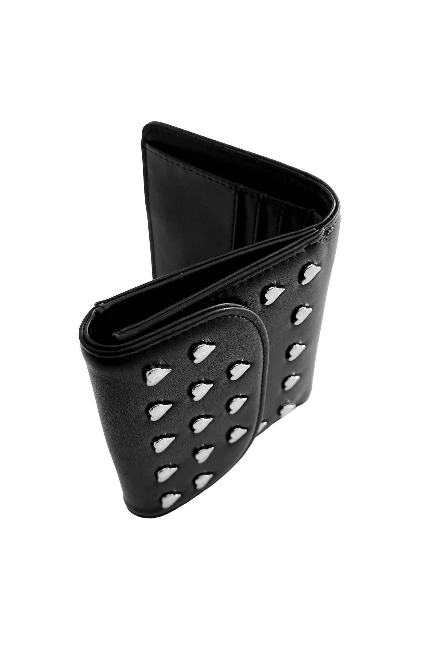 Heart Studded Wallet - Foxblood