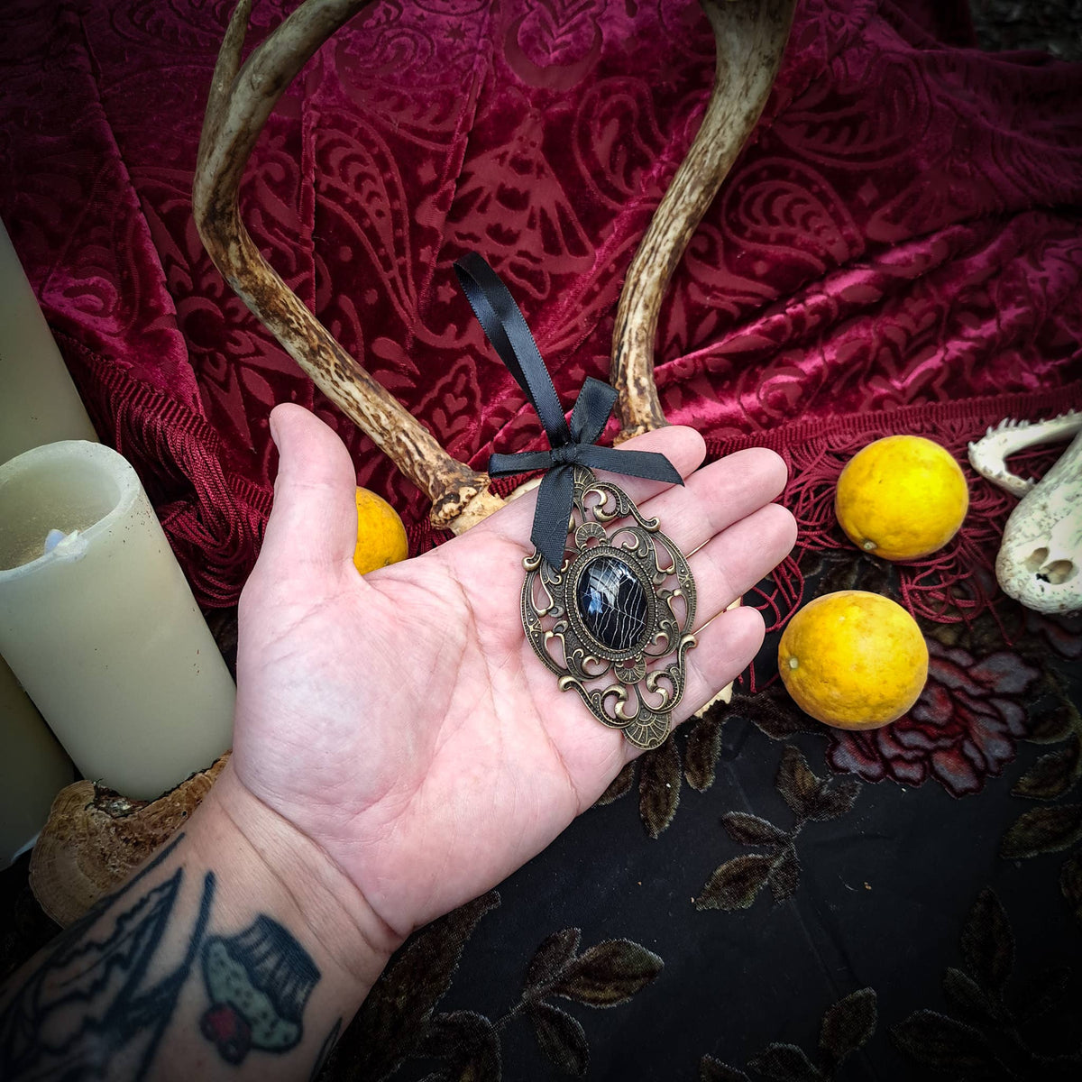 Hell Kitten RVA - Real Spiderweb Filigree Ornaments - Bronze