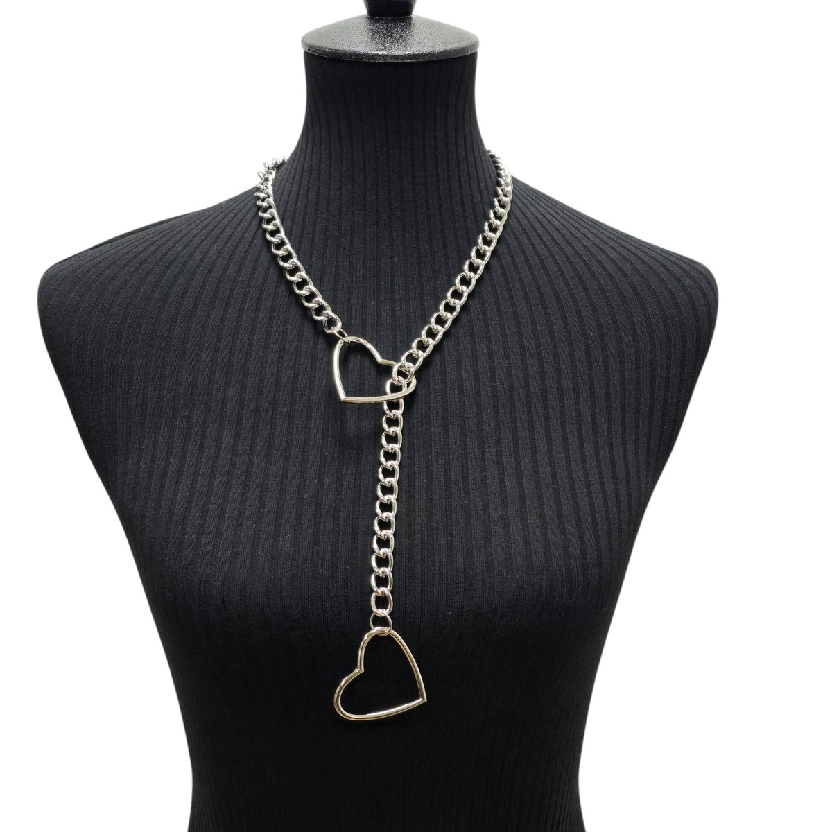 Funk Plus - DOUBLE HEART CHAIN NECKLACE PENDANT